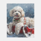 Poedel Hond Kerstfeest Fleece Deken (Voorkant)