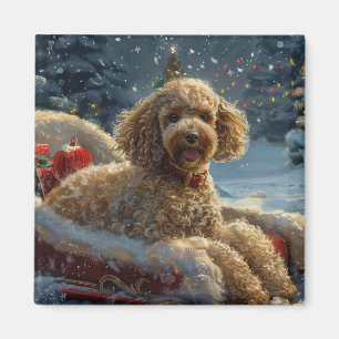 Poedel Hond Kerstfeest Magneet