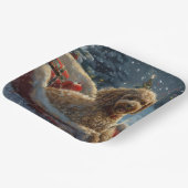 Poedel Hond Kerstfeest Papieren Bordje (Gebogen)