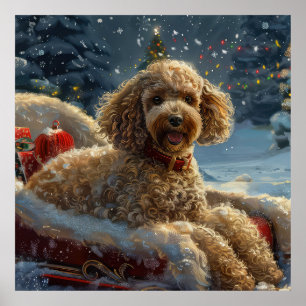 Poedel Hond Kerstfeest Poster