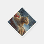 Poedel Hond Kerstfeest Servet (Hoek)