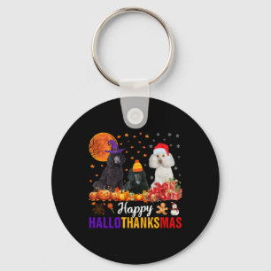 Poedel Hond Puppy Hallothanksmas Halloween Thanksg Sleutelhanger