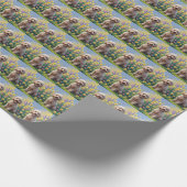 Poedel Hond Spring Bloemen schilderij Cadeaupapier (Hoek)