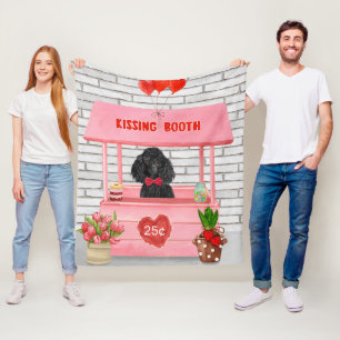 poedel Hond Valentijnsdag Kusstand Fleece Deken