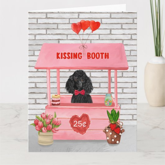 poedel Hond Valentijnsdag Kusstand Kaart (Voorkant)