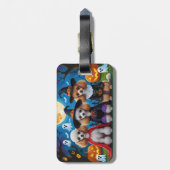 Poedel Honden Pompoen Halloween Grappig Bagagelabel (Achterkant verticaal)