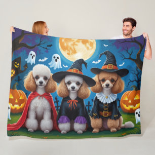 Poedel Honden Pompoen Halloween Grappig Fleece Deken