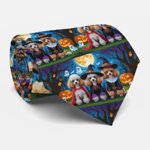 Poedel Honden Pompoen Halloween Grappig Stropdas