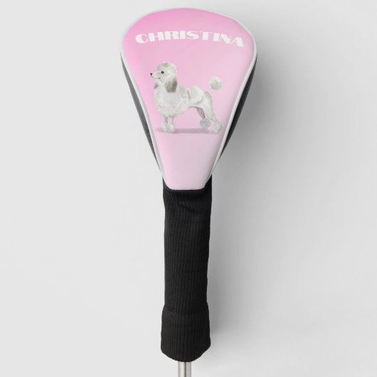 Poedel Hondenliefhebber roze persoonlijk Golfheadcover (Voorkant)
