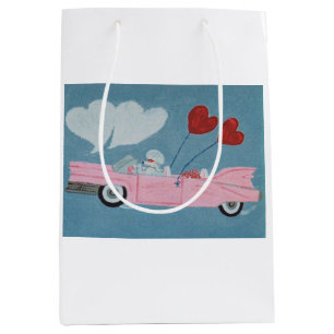 Poedel in Roze Cabriolet Medium Cadeauzakje