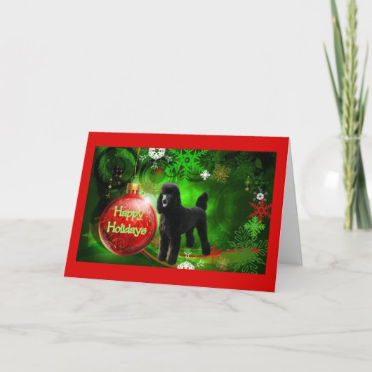 Poedel Kerst Kaart Prettige feestdagen (Voorkant)