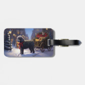 Poedel Kerstmis Feestelijk Seizoen Bagagelabel (Achterkant horizontaal)