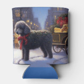 Poedel Kerstmis Feestelijk Seizoen Blikjeskoeler (Achterkant)