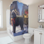 Poedel Kerstmis Feestelijk Seizoen Douchegordijn (In situ)