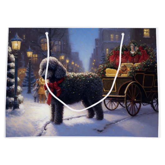 Poedel Kerstmis Feestelijk Seizoen Groot Cadeauzakje (Voorkant)