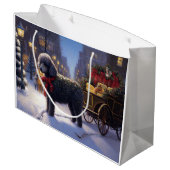 Poedel Kerstmis Feestelijk Seizoen Groot Cadeauzakje (Achterkant Gekanteld)