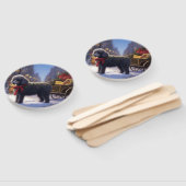 Poedel Kerstmis Feestelijk Seizoen Handwaaier (Niet-gemonteerd)