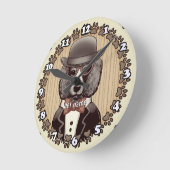 Poedel met bril ronde klok (Hoek)