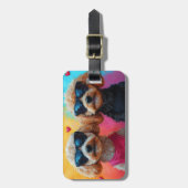 Poedel met hart Rozen Valentijnsdag Bagagelabel (Voorkant verticaal)