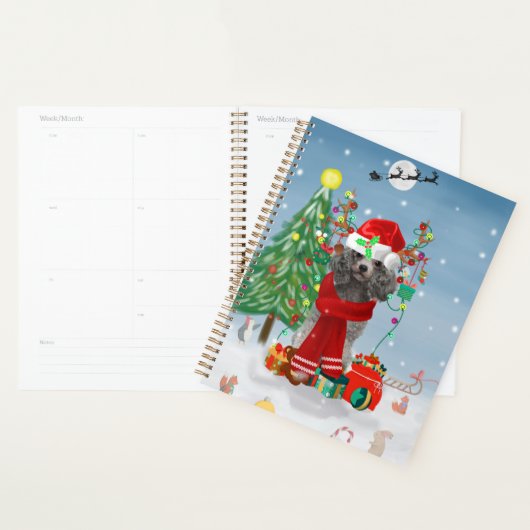 Poedel met kerstcadeaus planner (Display)