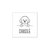 Poedel Mix Hond Doodle Pet Custom Naam 1x1 Rubberstempel (Afrduk)