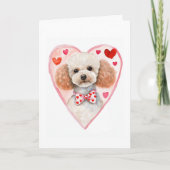Poedel Moeder Valentijnsdag Hond Liefde Hart Roze Feestdagen Kaart (Voorkant)