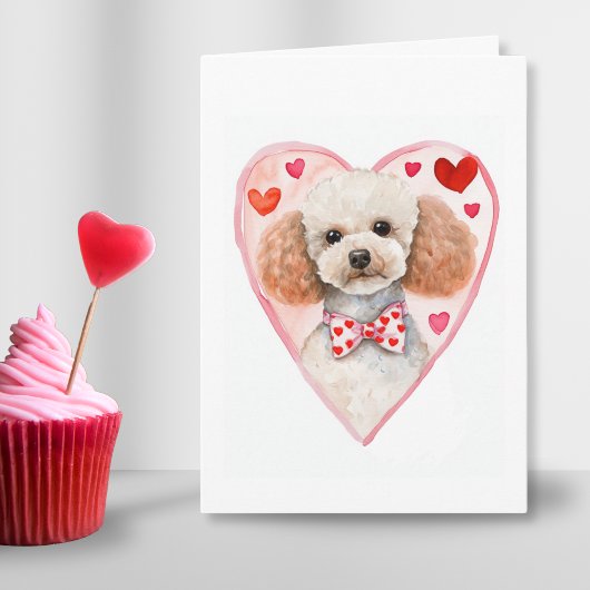 Poedel Moeder Valentijnsdag Hond Liefde Hart Roze Feestdagen Kaart