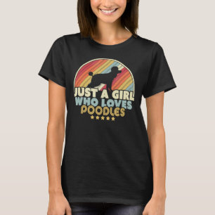 Poedel ontwerp retro gewoon een meisje dat houdt v t-shirt