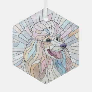Poedel - pastel mozaïek kunst glas ornament