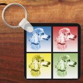 Poedel Pop Kunst Sleutelhanger (Voorkant)