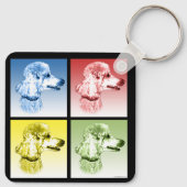 Poedel Pop Kunst Sleutelhanger (Achterkant)