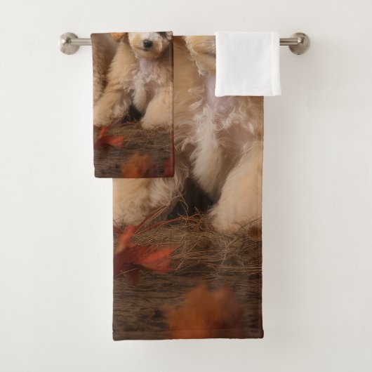 Poedel Puppy Herfst Delight Pompoen Bad Handdoek (Insitu)