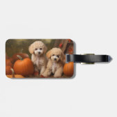 Poedel Puppy Herfst Delight Pompoen Bagagelabel (Achterkant horizontaal)