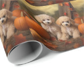 Poedel Puppy Herfst Delight Pompoen Cadeaupapier (Rol Hoek)