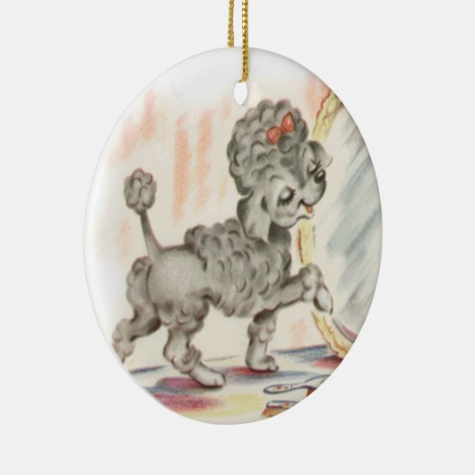 Poedel puppy in spiegelbeeld Keramisch Ornament (Rechts)