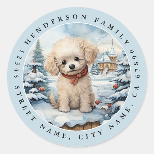 Poedel Ronde Stickers (Voorkant)