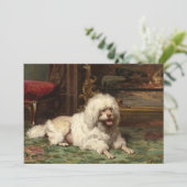 Poedel rust op de haard | franse school (Staand voorkant)