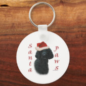 Poedel Santa Paws Sleutelhanger (Voorkant)