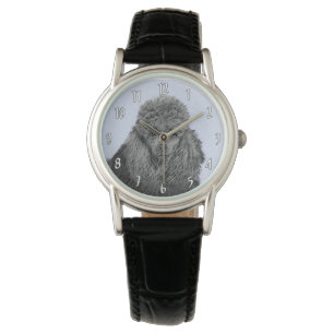 Poedel schilderij miniatuur Speelgoed zwart origin Horloge