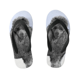 Poedel schilderij miniatuur Speelgoed zwart origin Kinder Teenslippers