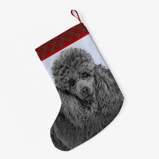 Poedel schilderij miniatuur Speelgoed zwart origin Kleine Kerstsok (Achterkant (Hangend))