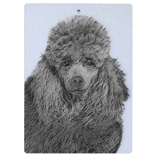 Poedel schilderij miniatuur Speelgoed zwart origin Klembord (Achterkant)