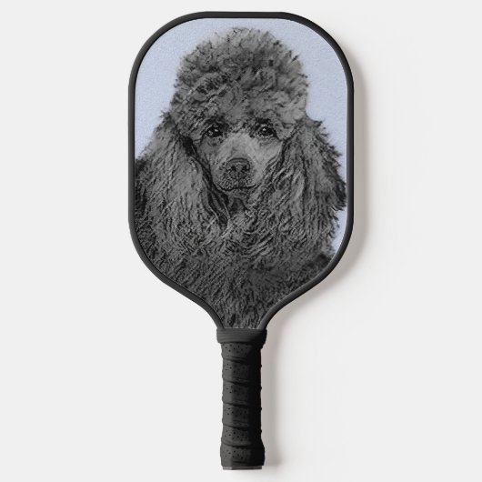 Poedel schilderij miniatuur Speelgoed zwart origin Pickleball Paddle (Voorkant)