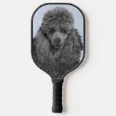 Poedel schilderij miniatuur Speelgoed zwart origin Pickleball Paddle (Achterkant)
