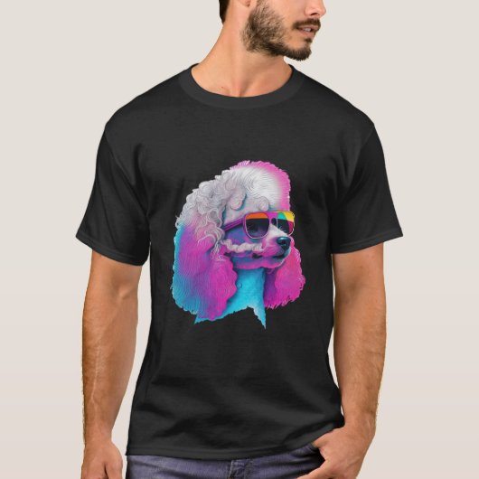 Poedel Synthwave 80s Retrowave Esthetisch 2 T-shirt (Voorkant)