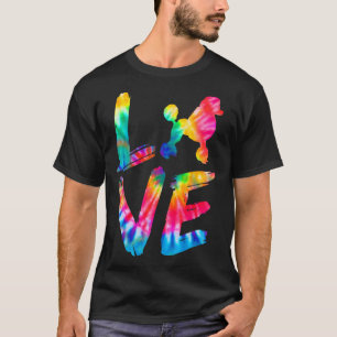 Poedel Tie Dye Liefde Hond Mam Pap T-shirt