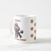 Poedel - voeg de naam van de hond toe, verander te koffiemok (Voorkant links)