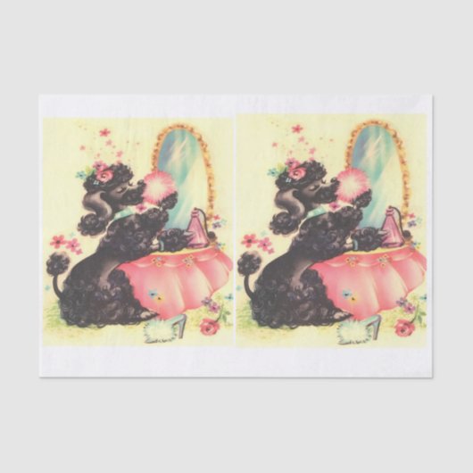  poedel voor decoupage tissuepapier (Voorkant)