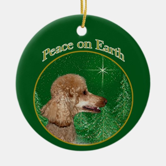 Poedel vrede keramisch ornament (Voorkant)