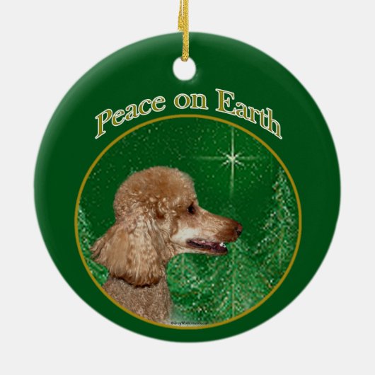 Poedel vrede keramisch ornament (Achterkant)